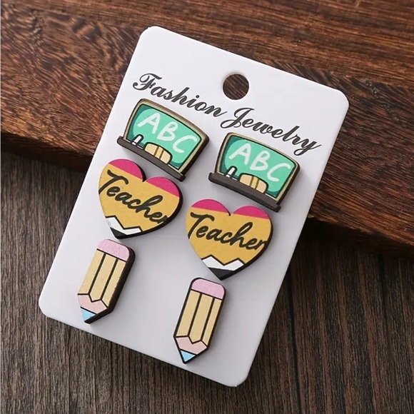 Jewelry - Set of 3 Teacher Earrings